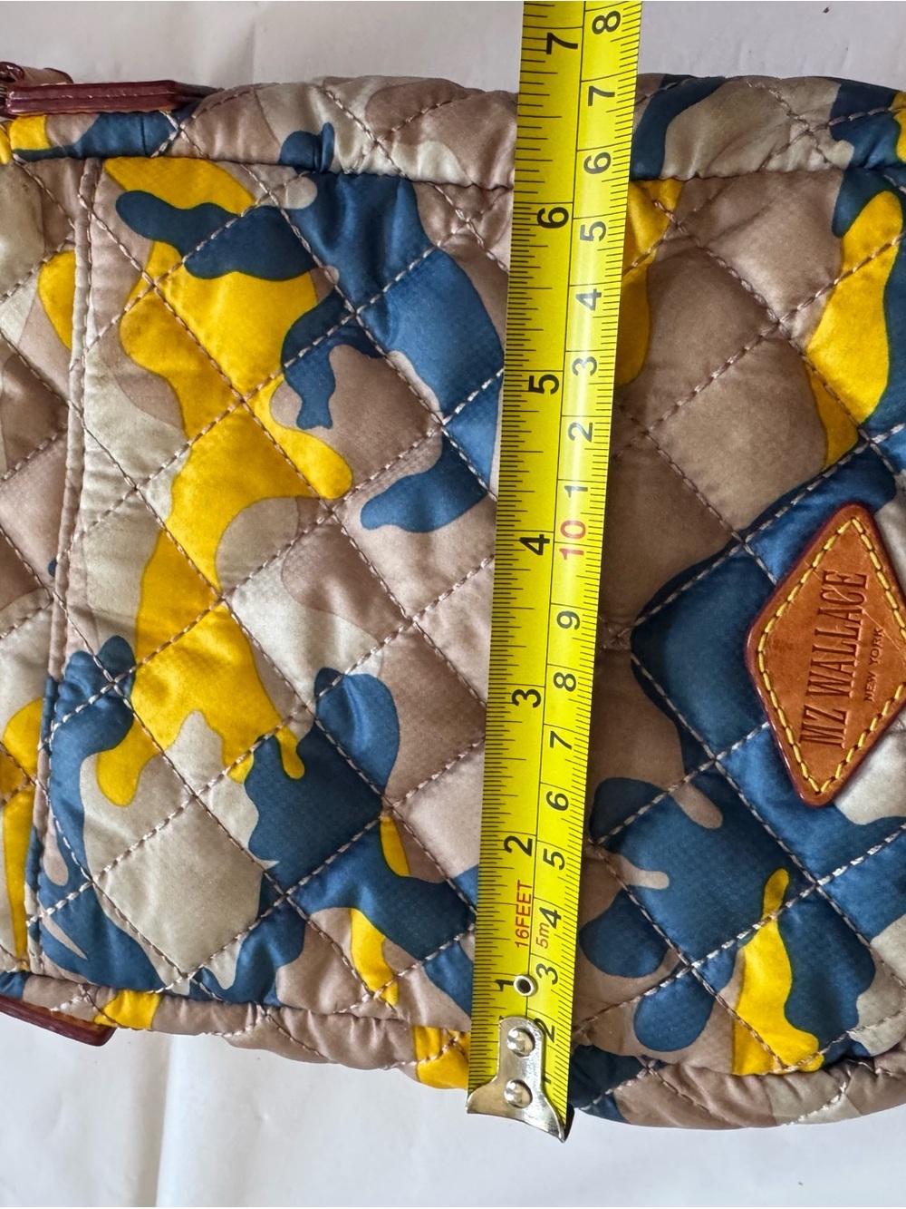 MZ Wallace Quilted Crossbody Bag in Tan, Yellow & Blue - Picture 7 of 8